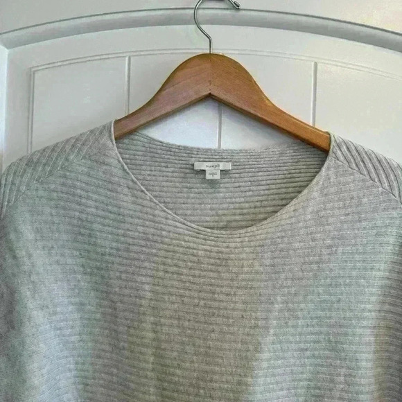 🌈 6/$60, JJill Ribbed, Dolman Sleeves, Tunic, Grey, Small - Picture 3 of 8